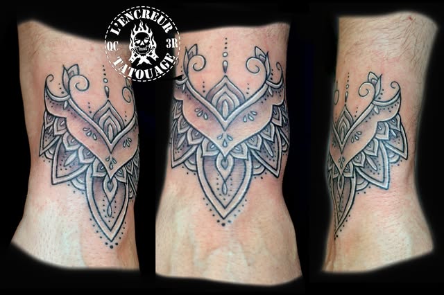 Tatouage dotwork et mandala au poignet, réalisé par L'Encreur Tatouage